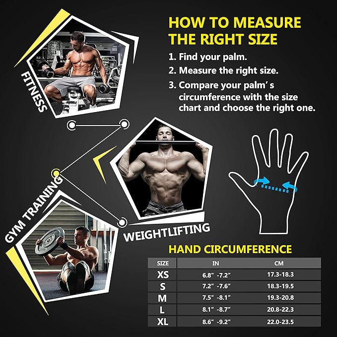 ihuan Ventilated Weight Lifting Gym Workout Gloves with Wrist Wrap Support for Men & Women, Full Palm Protection, for Weightlifting, Training, Fitness, Hanging, Pull ups