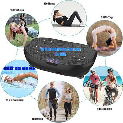 AXV Vibration Plate Exercise Machine Whole Body Workout Power Vibrate Fitness Platform Vibrating Machine Exercise Board for Weight Loss Shaping Toning Wellness Home Gyms Workout