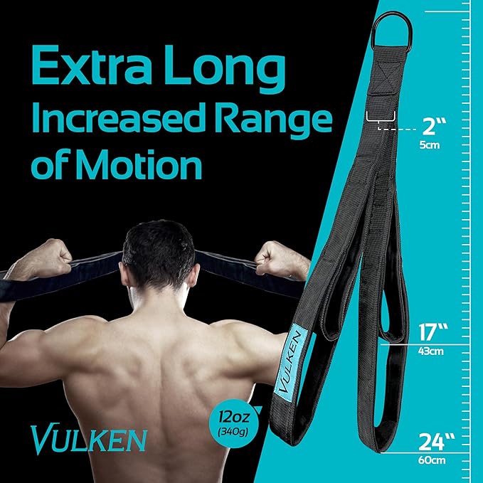 Vulken Tricep Rope Cable Attachment. Two Size in One Extra Long Pull Down Rope. Triceps Extension Straps Gym Equipment. Home Workout Handles for Resistance Bands.