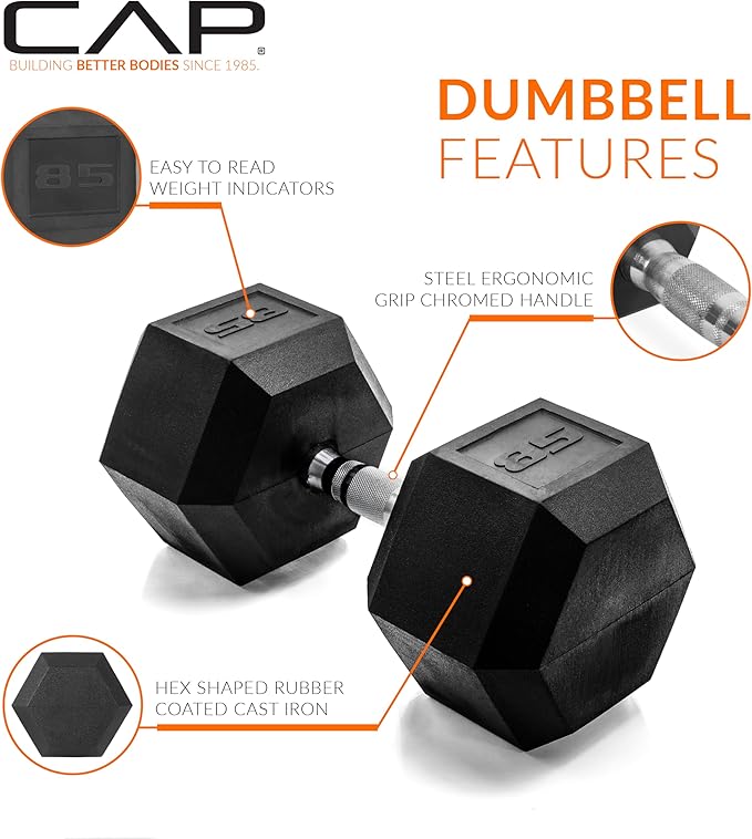 CAP Barbell Coated Hex Dumbbell Weight