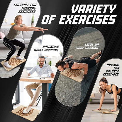 Yes4All 350LBS Professional Wooden Balance Board for Leg Workout, Anti-Slip Rocker Board, Wobble Board for Standing Desk