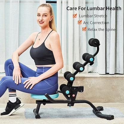 Leikefitness Back Relax Chair with Foam Roller Relieve Back Pain Back Stretcher Mini Inversion 360° Rotating Seat