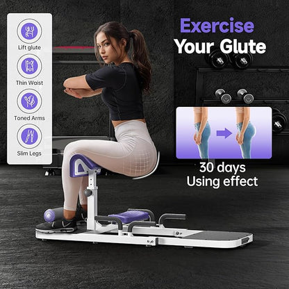 Hip Thrust Machine with High Resistance and Protectors Pad - 3D High Density Polyurethane Cushion - Premium Squat for at Home Gym-Comes with Handles to Exercise Your Arms