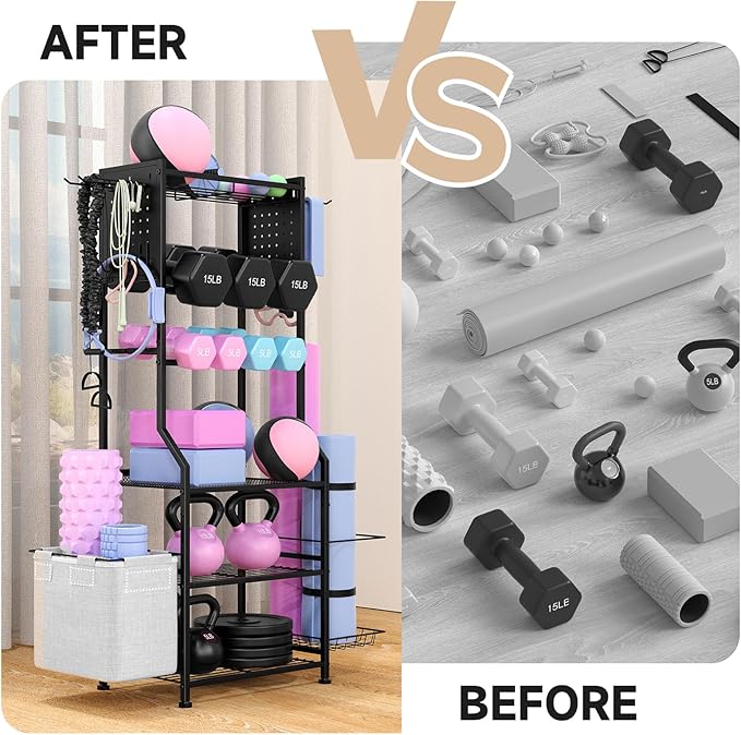 Dumbbell Rack, Home Gym Storage for Dumbbells Kettlebells