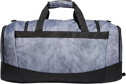 adidas Unisex Adult Defender 4 Medium Duffel Bag, Stone Wash Grey/Black/Court Green, One Size