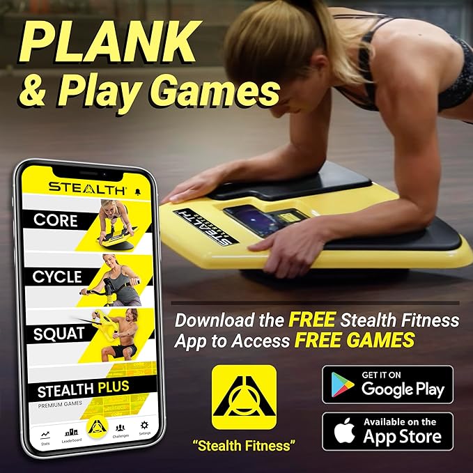 Stealth Core Deluxe Trainer - Turn Fitness Into a Fun Game - Get Strong Sexy Abs and Lean Core Playing Games On Your Phone; Free iOS/Android App; 4 Free Mobile Games Included; Dynamic Abs & Core Training; Only 3 Minutes a Day