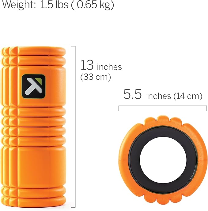 TRIGGERPOINT Performance Therapy Grid Foam Roller with Free Online Instructional Videos, Original (13-inch), Orange