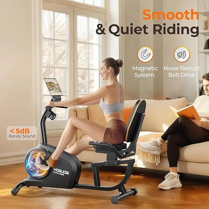 YOSUDA Recumbent Exercise Bike for Adults Seniors with Quick Adjust Seat, 350LB Capacity & 16-level Resistance