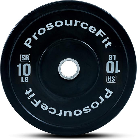 ProsourceFit Solid Rubber Bumper Plates (Sold Individually) with Steel Insert, Power Lifting, Strength Training