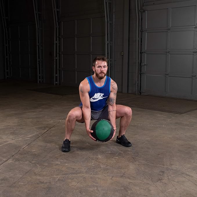 Body-Solid Rubber Medicine Ball - Superior Grip, Textured Surface, Adjustable Air Pressure Fitness Balls - Ideal for Cardio and Core Exercise in Home & Gym Workouts