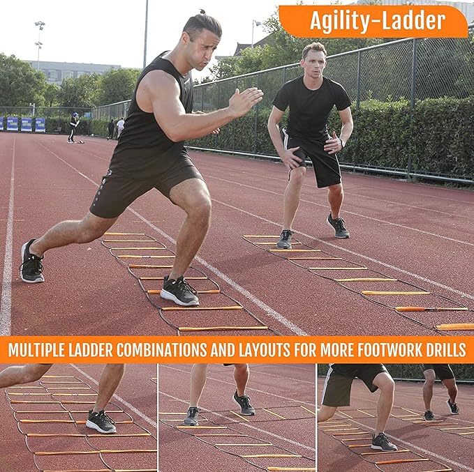 Agility Ladder, Agility Training Equipment, Soccer Speed Ladder, Bag(4/8/8+4/12 Rung)