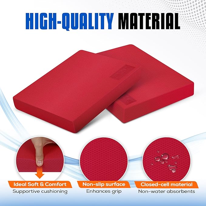 Yes4All Upgraded Size Foam Pad for Exercise, Nonslip Foam Balance Pad Physical Therapy, Yoga & Stability Training Balance Mat