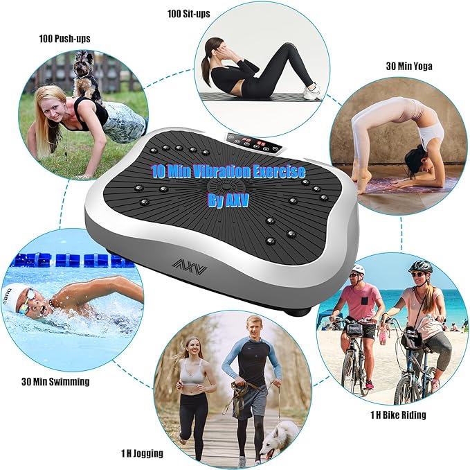 Vibration Plate Exercise Machine Whole Body Workout Vibrate Fitness Platform Lymphatic Drainage Machine for Weight Loss Shaping Toning Wellness Home Gyms Workout