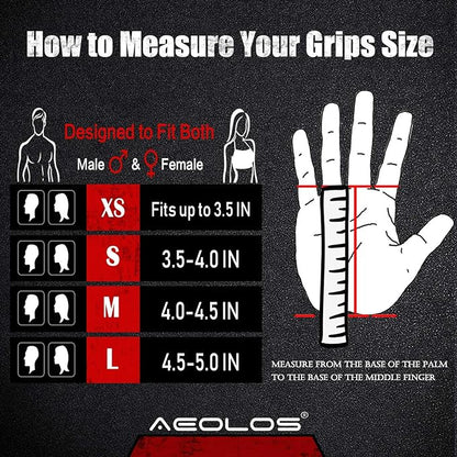 AEOLOS Leather Gymnastics Hand Grips-Great for Gymnastics,Pull up,Weight Lifting,Kettlebells and Cross Training