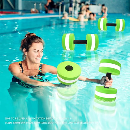 Swimming Exercise Equipment Water Dumbbells: Water Foam Barbells of 2 Set, Pool Heavy Weights, Pool Resistance, Hand Fitness Gear, Aqua Aerobic Sport Tool, Swimming Paddles, Water Walking Grip