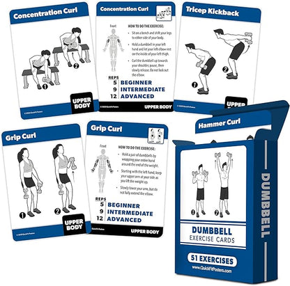 2 Pack - Bodyweight & Dumbbell Fitness Workout Cards - Over 100 Exercises