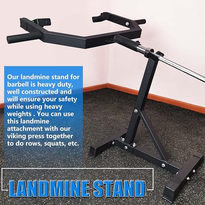 Viking Press Landmine Handle for 2-Inch Barbell, T-Bar Row Attachment Core Strength Training Accessories, Shoulder Press Landmine Attachment Equipment