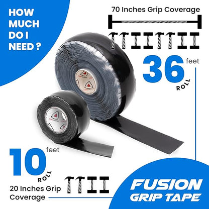 Core Prodigy Fusion Grip Tape - Silicone Rubber Wrap for Pull Up Bars, Barbells, Dumbbells, Sports and Gym Equipment, and Tools