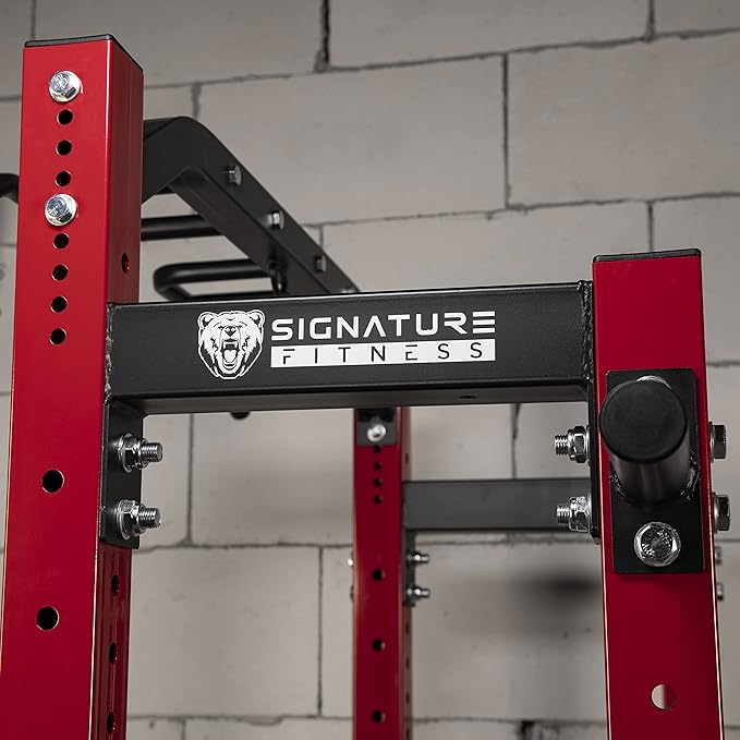 Signature Fitness SF-SS1 1,000 Pound Capacity 3” x 3” Power Rack Squat Stand, Includes J-Hooks and Safety Spotter Arms, Optional Conversion Kits