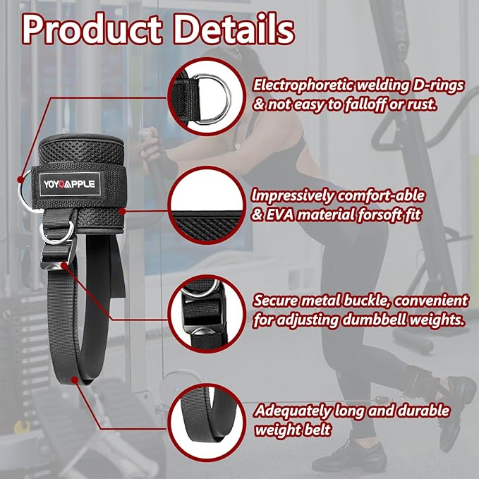 Dumbbell Foot Attachment Adjustable Weight Dumbbell Ankle Straps And Leg Extension Attachment For Cable Machines,Leg Curl Attachment,Hamstring Curls