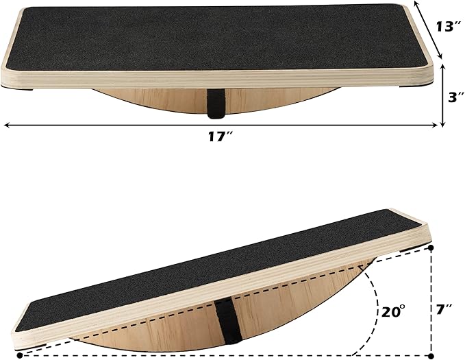 360 Degree Rotation Anti-slip Wooden Balance Board, Plank board & Anti-Slip Wobble Board for Balance and Core Training, Balancing Board for Under Desk