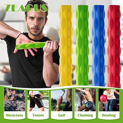 Resistance Bar for Physical Therapy 4Pack,Flexible Non-slip Twisting Hand Exercise Bar,Relieves Tendonitis Pain&Improve Grip Strength,Hand Therapy Bar for Injury Recovery & Tennis Elbow