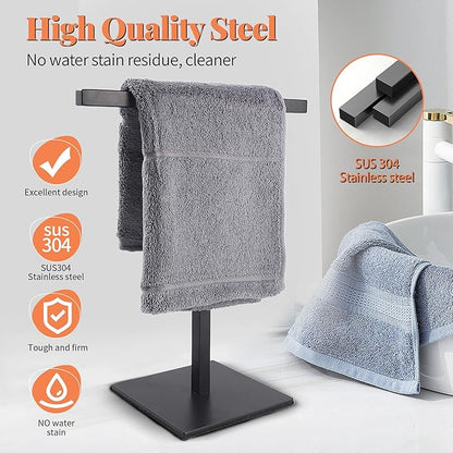 Bathroom Hand Towel Holder Stand，T-Shape Hand Towel Holder Stand SUS304 Stainless Steel for Bathroom，Kitchen or Vanity Countertop