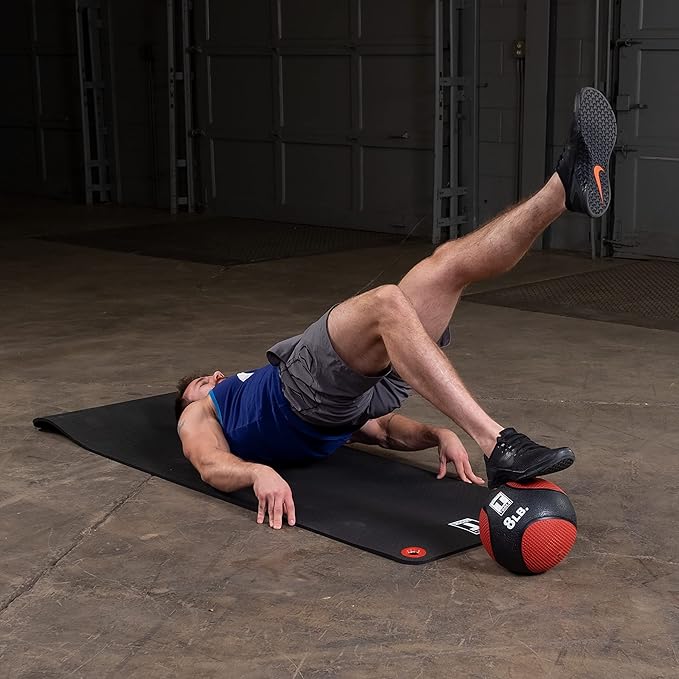 Body-Solid Rubber Medicine Ball - Superior Grip, Textured Surface, Adjustable Air Pressure Fitness Balls - Ideal for Cardio and Core Exercise in Home & Gym Workouts