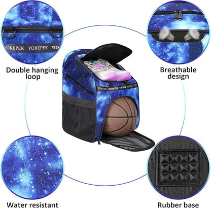 YOREPEK Basketball Bag, Large Basketball Backpack with Shoe Compartment and Ball Holder for daughter son, Water Resistant Soccer Bag for Sport Training Equipment Fits Volleyball Football Gym