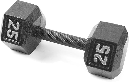 CAP Barbell Black Cast Iron Hex Dumbbell | 5-120 LBs | Single or Pair