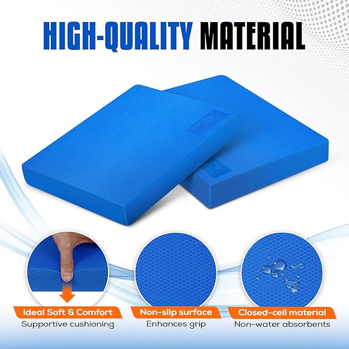 Yes4All Upgraded Size Foam Pad for Exercise, Nonslip Foam Balance Pad Physical Therapy, Yoga & Stability Training Balance Mat