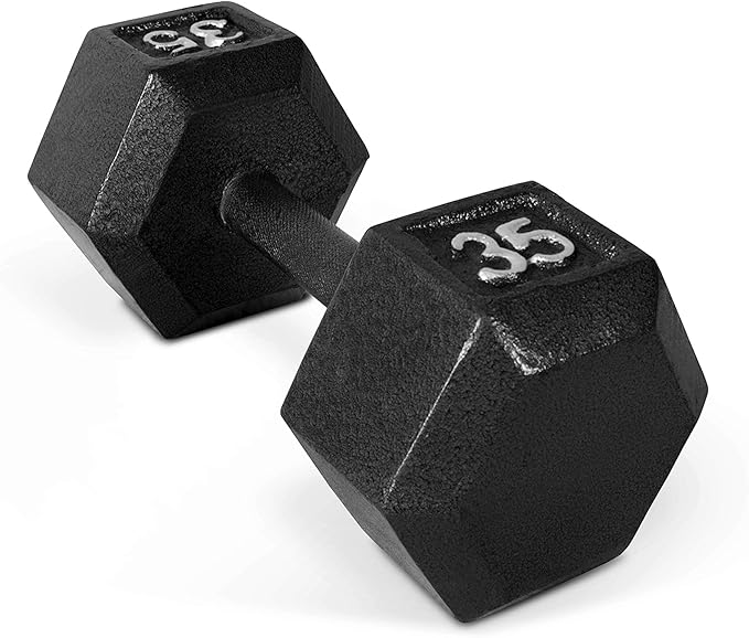 CAP Barbell Black Cast Iron Hex Dumbbell | 5-120 LBs | Single or Pair