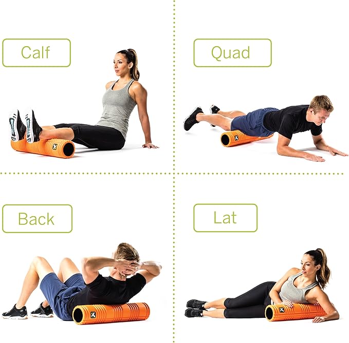 TRIGGERPOINT PERFORMANCE THERAPY GRID Patented Multi-Density Foam Massage Roller Exercise Deep Tissue Muscle Recovery - Relieves Muscle Pain & Tightness, Improves Mobility & Circulation (26"), Orange