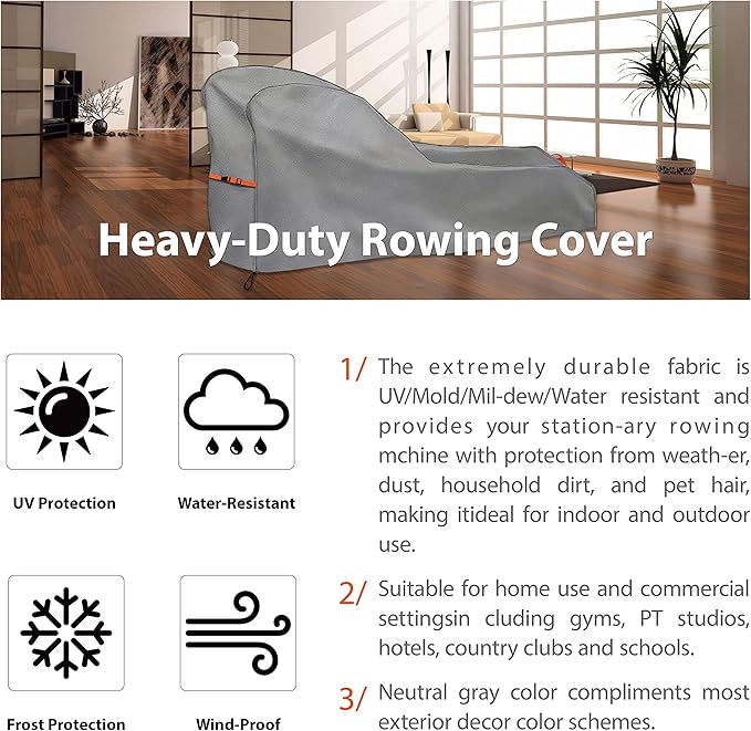 Rowing Machine Cover, Fitness Equipment Covers Protective Cover Dustproof Waterproof Cover Protective Cover and Resistant Oxford Fabric Sports Rowing Machine Protective Cover