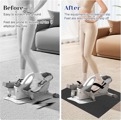 Rainmae Ellipse Leg Exerciser Machine Non-Slip Mat with Pedal Straps, Apply to Under Desk Elliptical Peddler While Sitting, for Leg Training Seated Foot Pedal Exerciser Equipment Protect Floor