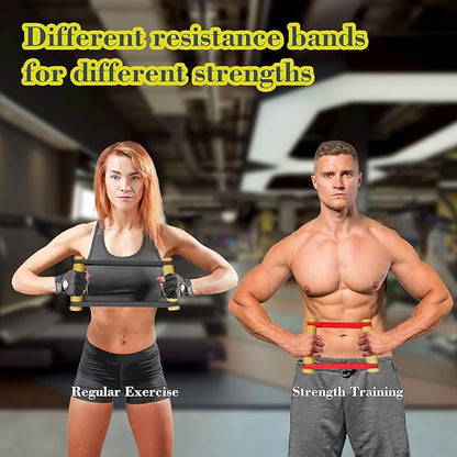 Rip Stick Upper Body Workout Equipment - Portable Home Gym with Adjustable Resistance Bands and Wooden Handles, Ideal for Joint Rehab and Efficient Resistance Training, Includes 8 Rip Stick Bands