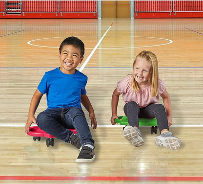 hand2mind Green Indoor Scooter Board with Handles, Gym Scooters for Kids, Recess Toys, PE Equipment for Elementary School, Kids Indoor Play Equipment, Floor Scooter, Kids Sports Activities