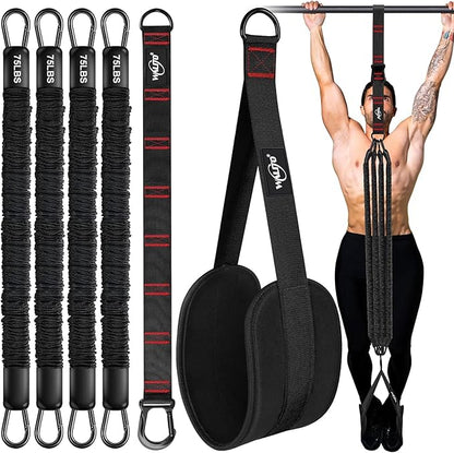 Pull Up Assistance Bands, Heavy Duty Assisted Pull Up Bands for Pull Up Assist, Adjustable Weight/Size with Fabric Feet Mats, Upgrade Pull Up Assist Bands for Strength Training