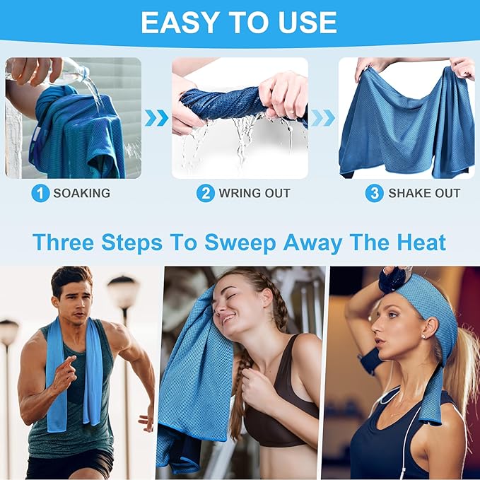 U-pick Cooling Towels for Hot Weather, Soft Instant Cold Breathable Towel, Chilly Rags for Neck, Sweat Towels for Gym, Yoga, Golf, Tennis, Workout, Travel & More Activities