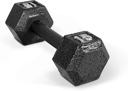 CAP Barbell Black Cast Iron Hex Dumbbell | 5-120 LBs | Single or Pair