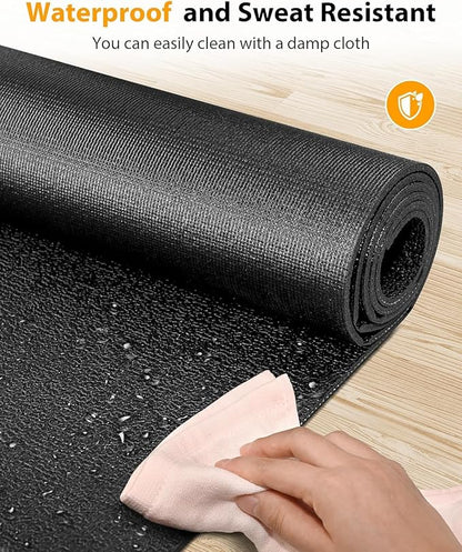 Foldable Rubber Treadmill Mat - Exercise Bike Mat with Waterproof Non-Slip Shock Absorption, Exercise Equipment Mat to Protect Floor for Home Gym Workout