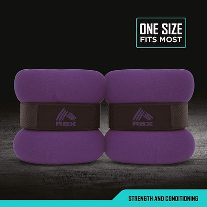 RBX Ankle and Wrist Weights for Women and Men - Velcro Straps, Made for Jogging, Walking, Resistance Training, and Physical Therapy (Set of 2) - Soft Touch Material