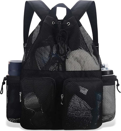 RHCPFOVR Mesh Swim Bags for Swimmers - Drawstring Backpack for Women Men Girls Swim Team Gear Swimming Beach Gym Bag Sports Pool