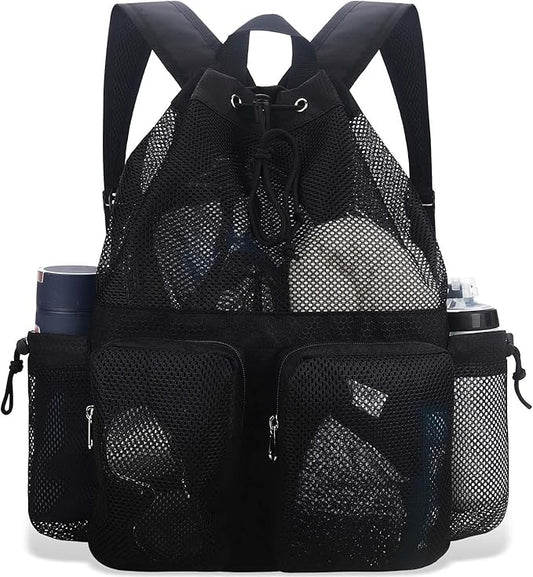 RHCPFOVR Mesh Swim Bags for Swimmers - Drawstring Backpack for Women Men Girls Swim Team Gear Swimming Beach Gym Bag Sports Pool