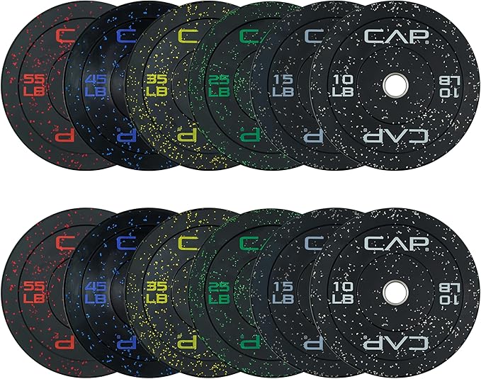 CAP Barbell 2-Inch Olympic Bumper Plate Weight Set | 100-370 lbs | Multiple Options