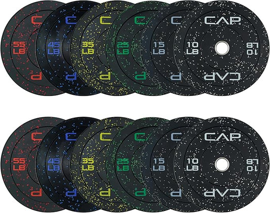 CAP Barbell 2-Inch Olympic Bumper Plate Weight Set | 100-370 lbs | Multiple Options