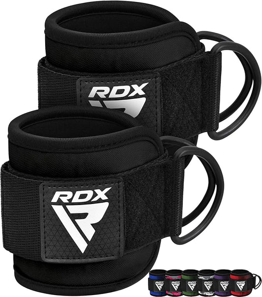 RDX Ankle Straps for Cable Machines Resistance Bands Attachment 7mm Neoprene 10”x4”, Gym