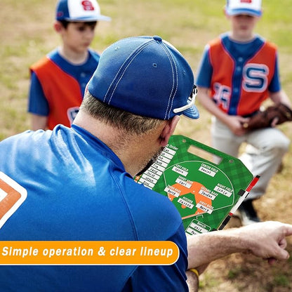 Magnetic Baseball Lineup Board，Baseball Lineup Cards Baseball Lineup Board For Dugout Baseball Accessories 40 Sheets Lineup Cards Baseball Clipboard for Coaches Baseball Coaching Accessories