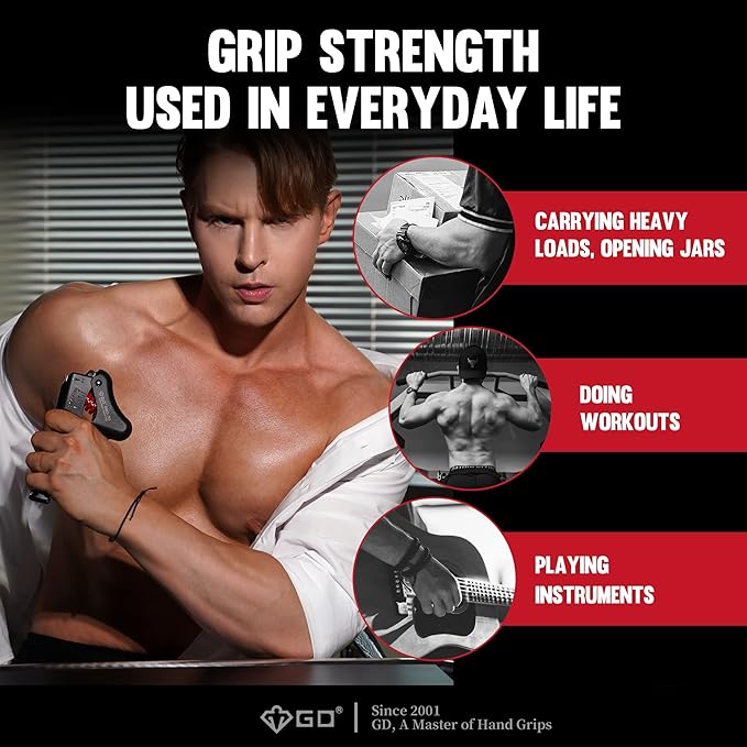 GD Grip Strength Trainer (Premium Adjustable Grip Strengthener for Forearm Training) Wrist and Forearm Strengthener