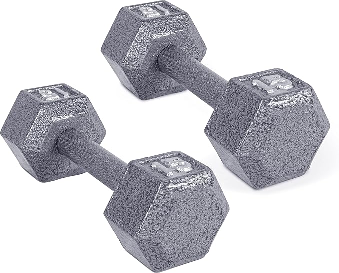 CAP Barbell Cast Iron Hex Dumbbell, Pair, 15 lb